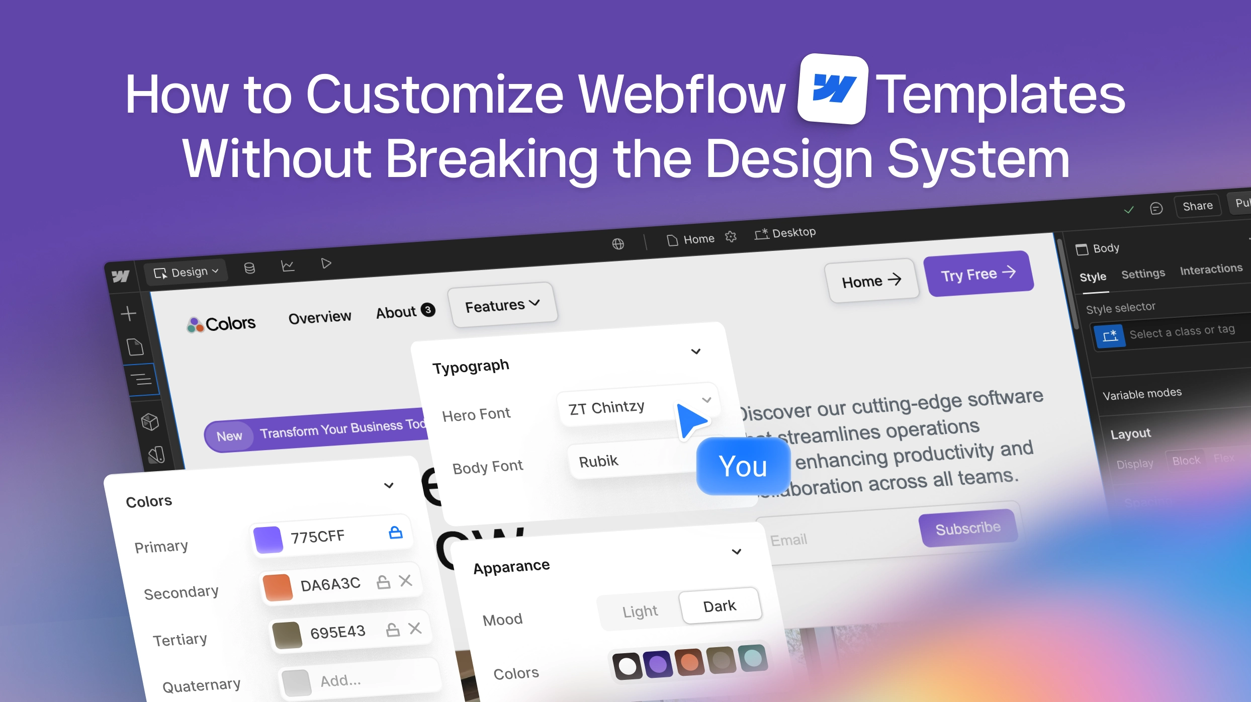 How to Customize Webflow Templates Without Breaking the Design System