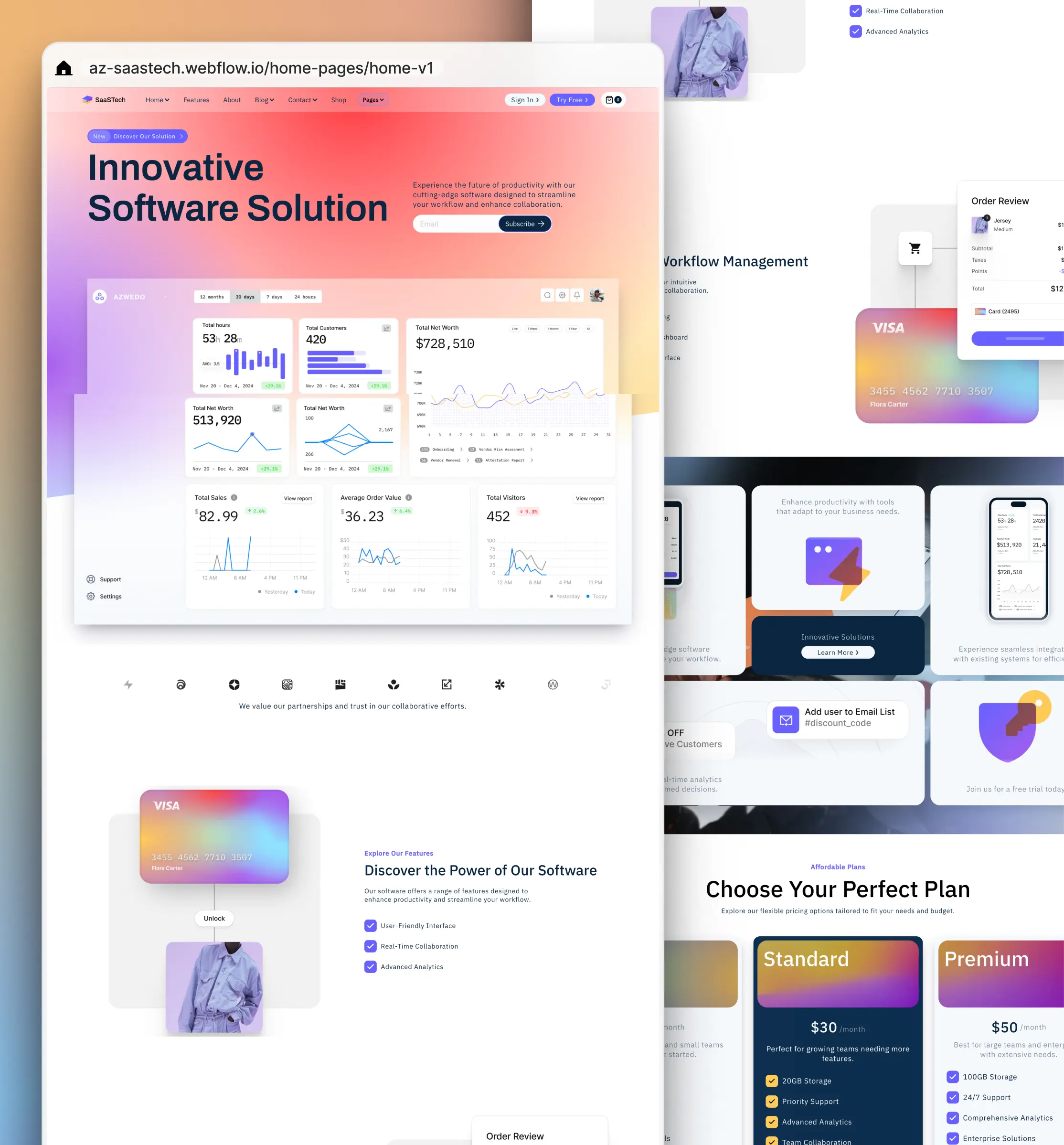 SaaStech Webflow template designed with Modulify platform. Generate sitemaps and Wireframes with Modulify