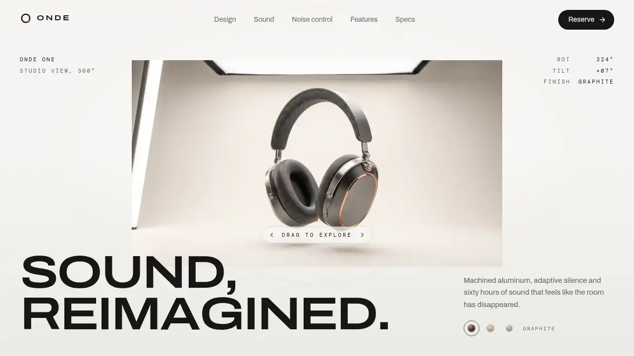 Onde One template preview