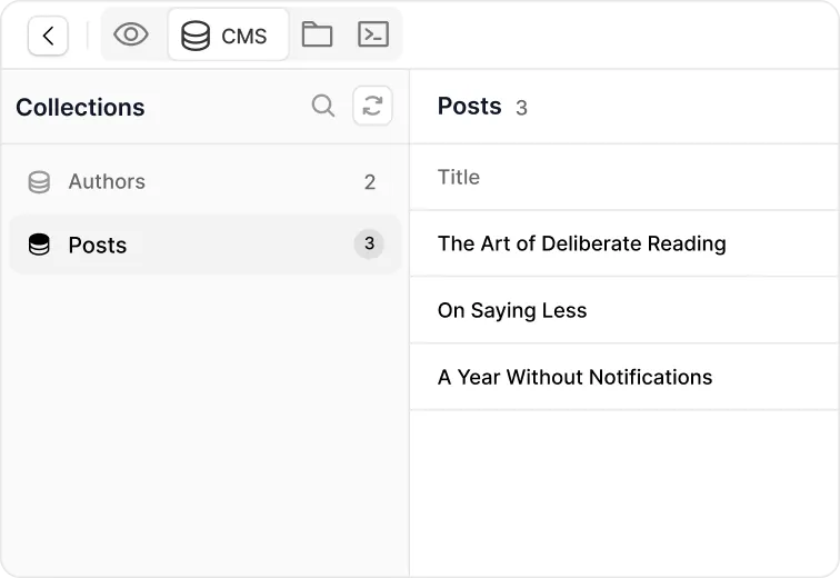 Managing CMS collections