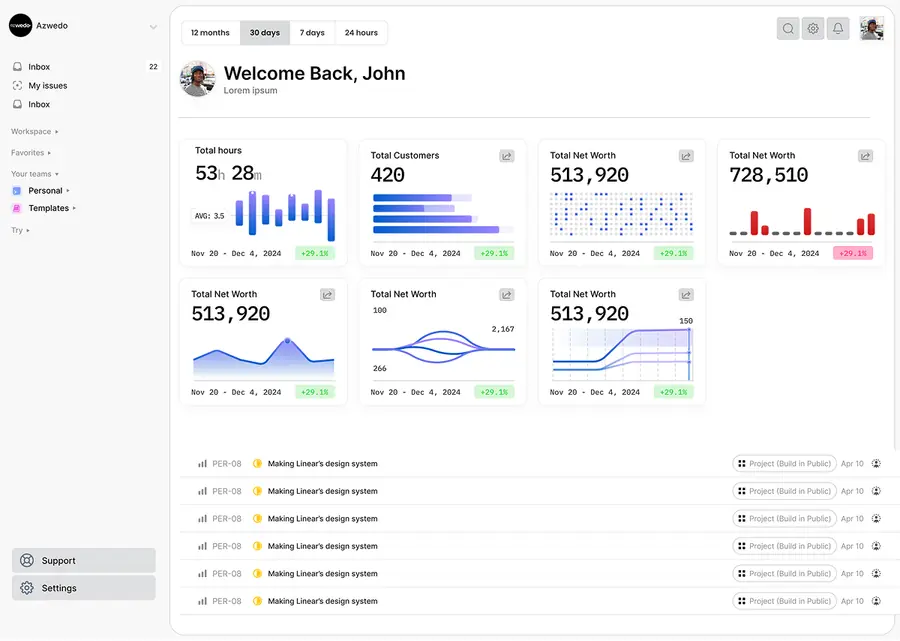 Client portal built with Modulify